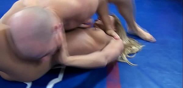  Nikky Thorne vs. Peter - nude erotic mixed wrestling humiliation strapon